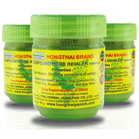 Hong Thai Yadom Groene Inhaler – Thaise Kruidenneusinhaler (3-PACK)
