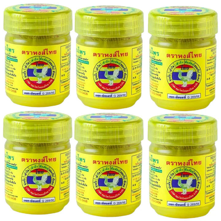 Hong Thai Yadom Gele Inhaler – Thaise Menthol Kruideninhaler (6-PACK)